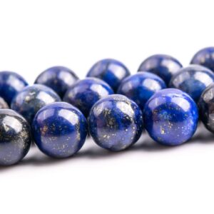 6-7mm Deep Blue Lapis Lazuli Beads Grade A Gemstone Nugget Round Loose Beads 15"/7.5" Bulk Lot Options (118615)