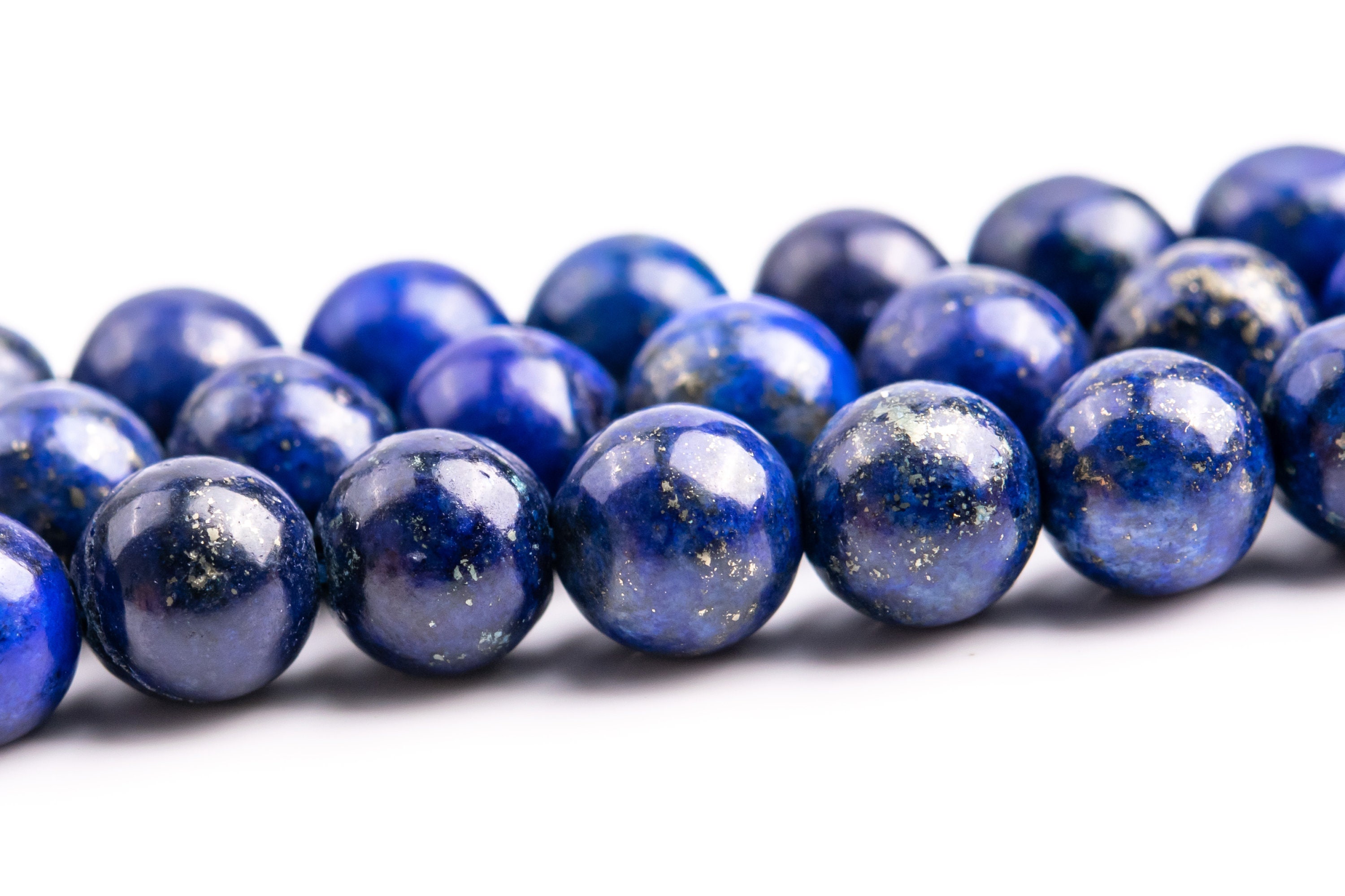 6-7mm Deep Blue Lapis Lazuli Beads Grade A+ Gemstone Nugget Round Loose Beads 15" Bulk Lot Options (118613)