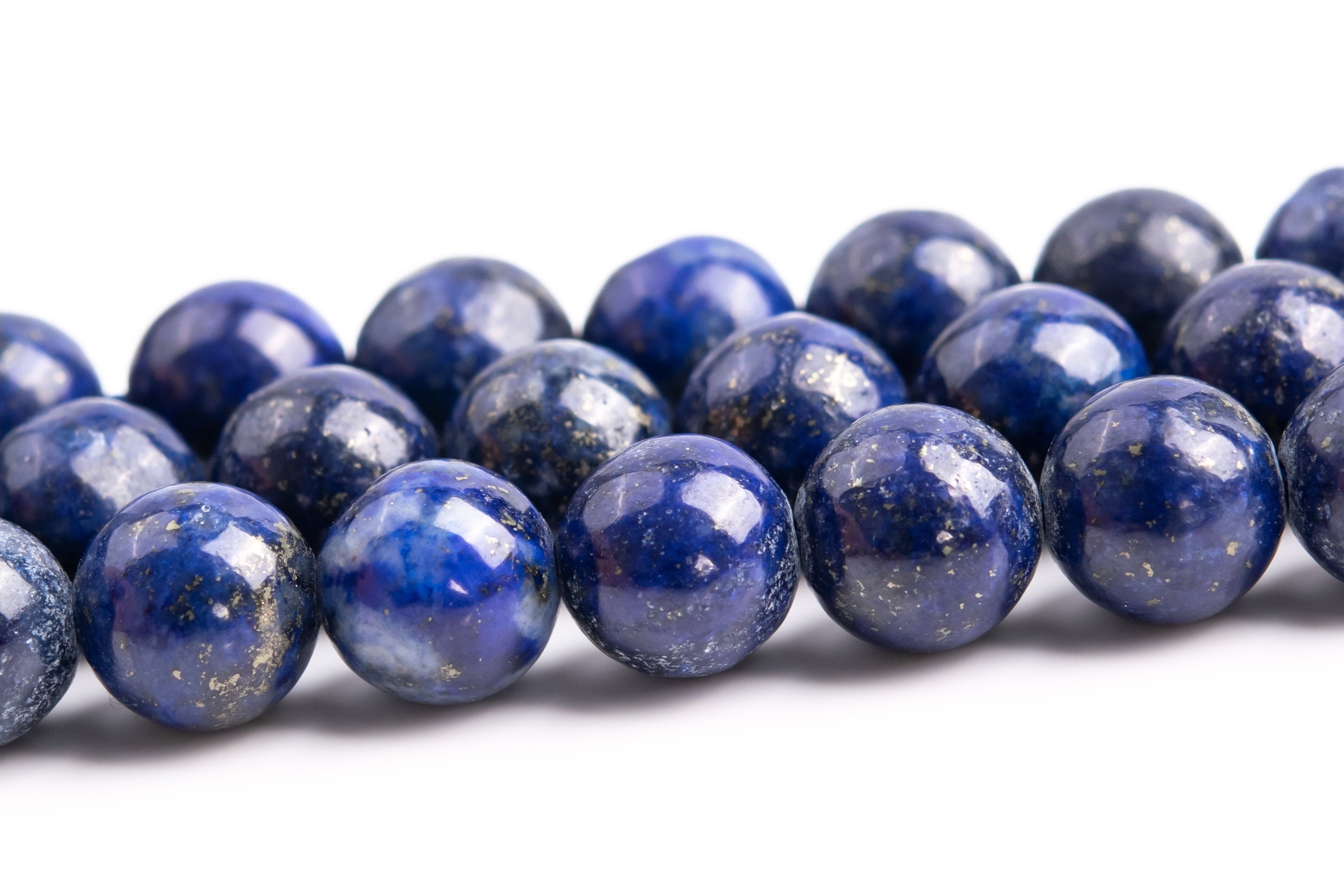 7-8mm Deep Blue Lapis Lazuli Beads Grade A Gemstone Nugget Round Loose Beads 15" /7.5"bulk Lot Options (118600)