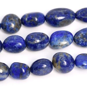 8-10mm Blue Lapis Lazuli Beads Pebble Nugget Grade A Genuine Natural Gemstone Loose Beads 15.5"/ 7.5" Bulk Lot Options (108542)
