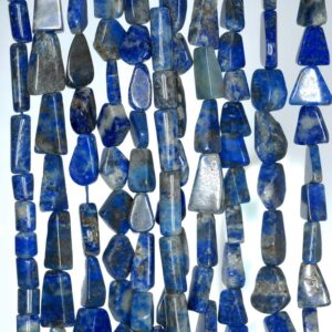 9x5-21x13mm Lapis Lazuli Gemstone Blue Nugget Rectangle Triangle Loose Beads 14 Inch Full Strand (90184962-899)