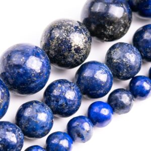 Deep Blue Lapis Lazuli Beads Grade A+ Gemstone Nugget Round Loose Beads 4mm 6mm 8mm Bulk Lot Options