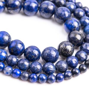 Deep Blue Lapis Lazuli Loose Beads Nugget Round Shape 6mm 8mm