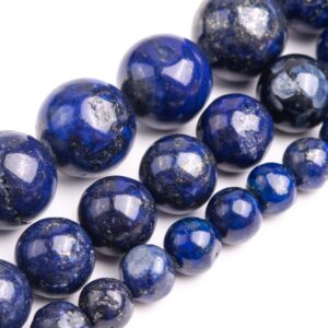 Deep Blue Lapis Lazuli Beads Grade A Gemstone Nugget Round Loose Beads 6mm 8mm 10mm Bulk Lot Options