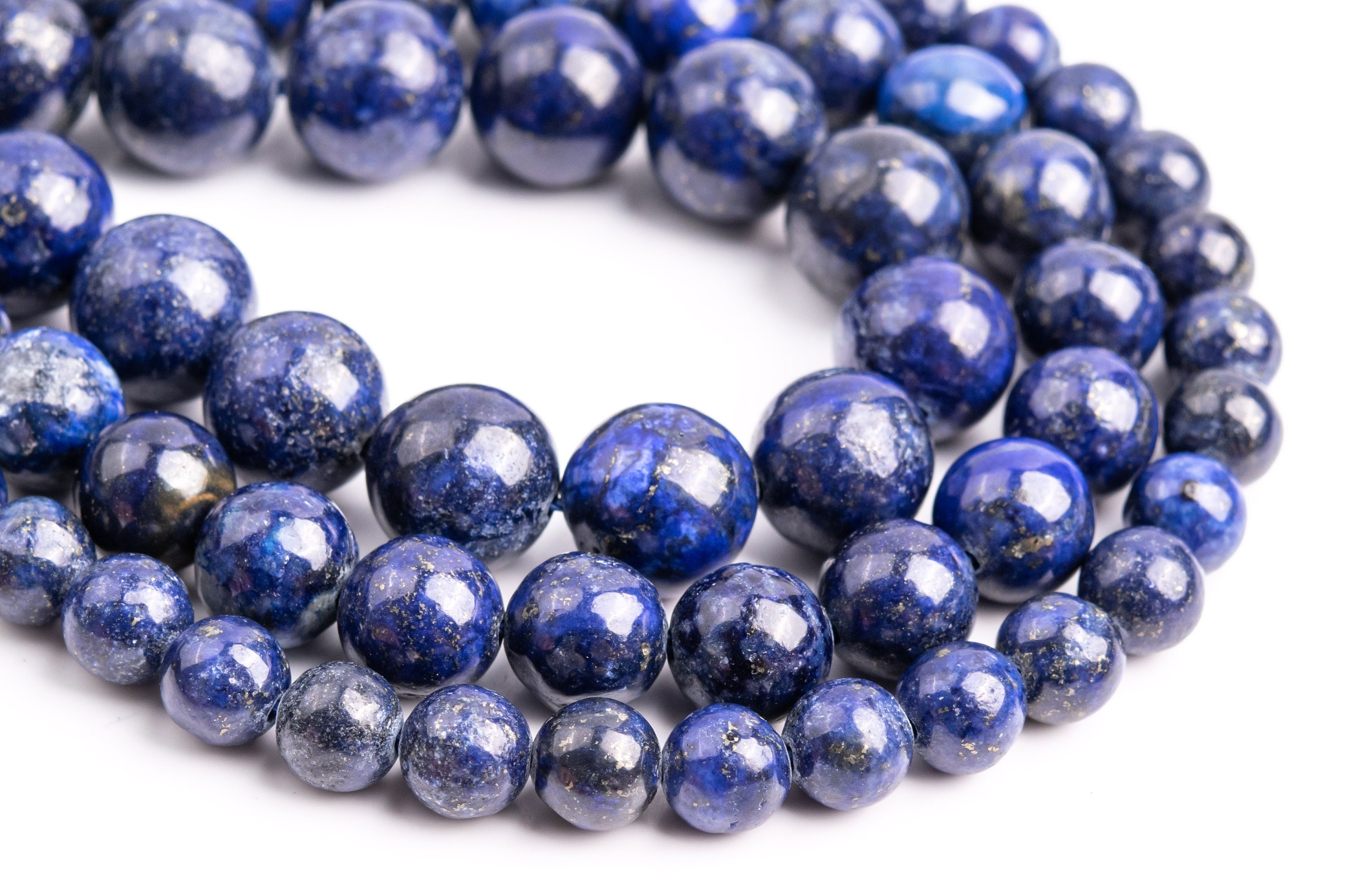 Deep Blue Lapis Lazuli Loose Beads Nugget Round Shape 8mm 10mm 12mm Deep Blue Lapis Lazuli Loose Beads Nugget Round Shape 8mm 10mm 12mm