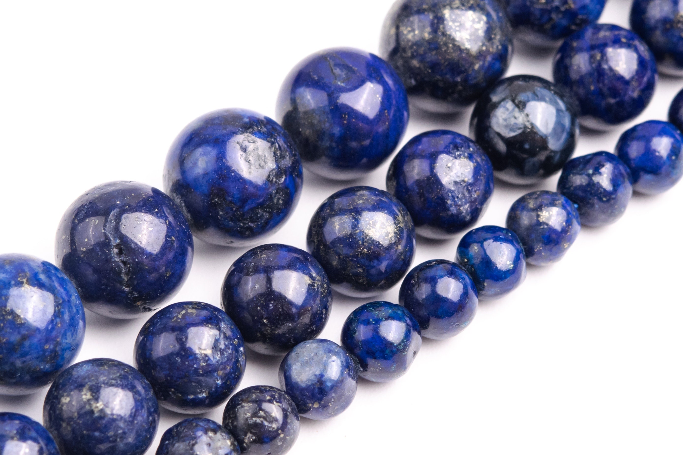 Deep Blue Lapis Lazuli Beads Grade A Gemstone Nugget Round Loose Beads 6mm 8mm 10mm Bulk Lot Options