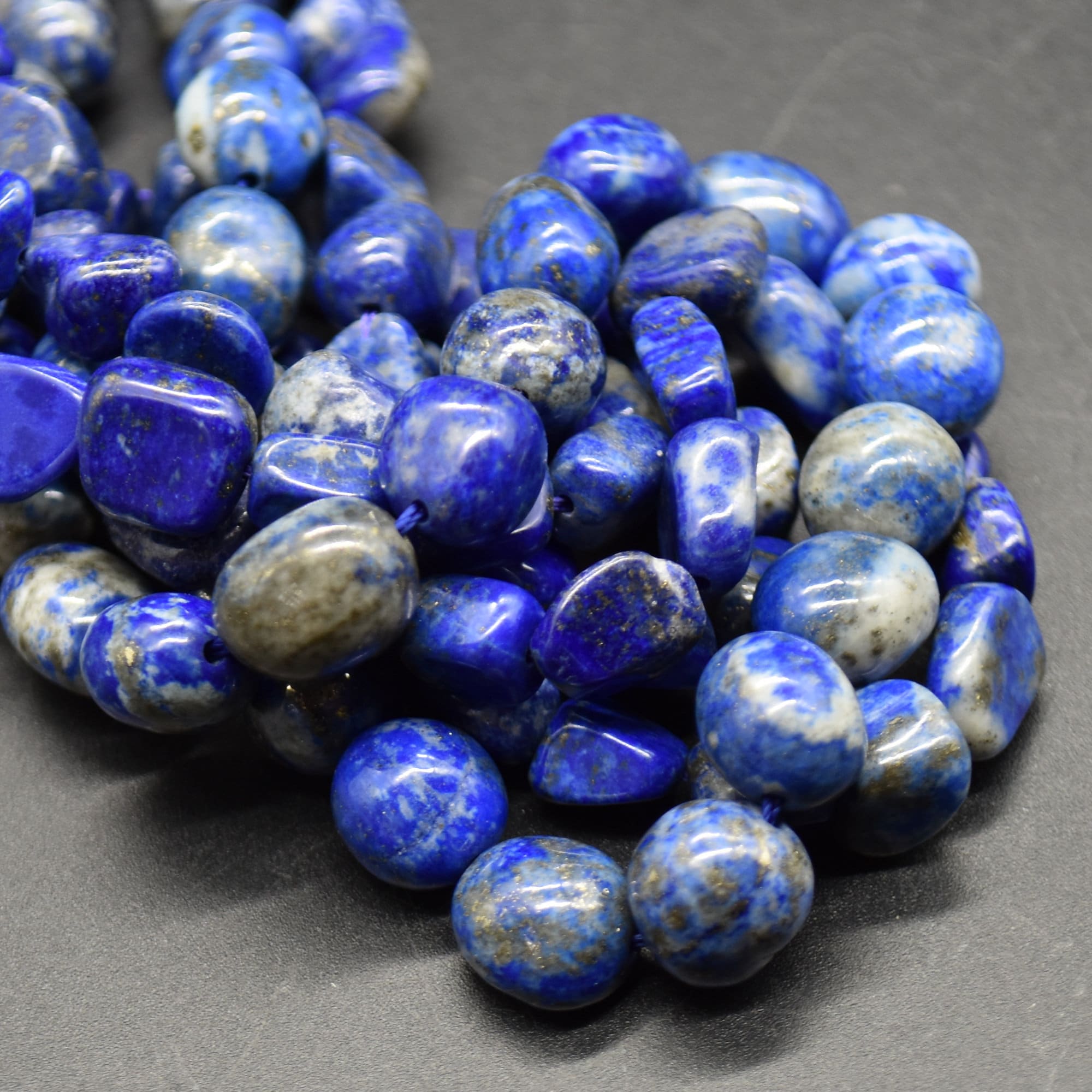 Lapis Lazuli Gemstone Pebble Nugget Beads - 7mm - 10mm - 15" Strand Lapis Lazuli Gemstone Pebble Nugget Beads - 7mm - 10mm - 15" Strand