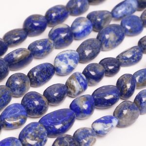 Genuine Natural Blue Lapis Lazuli Loose Beads Grade A Pebble Nugget Shape 8-10mm