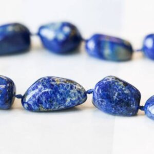 L/ Natural Lapis 17-22x mm Tumble Nugget Beads 16" Strand Natural Royal Blue Lapis Lazuli Tumble Gemstone Nugget For All Jewelry And Crafts