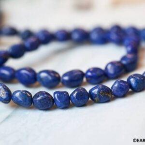 M/ Natural Lapis 6-7mm/ 7-8mm Tumbled Nugget beads 16" strand Size/Shade varies Natural gemstone beads for jewelry making