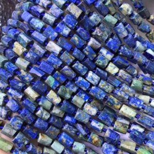 Natural Lapis Lazuli Cylindrical  Nugget Beads,7×9mm Cylindrical Lapis Lazuli Nugget Beads,15 inches one starand