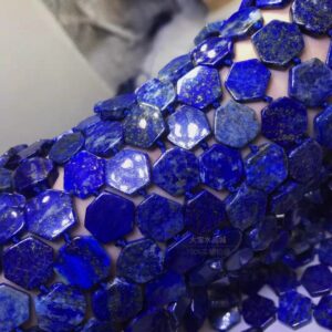 Natural Lapis Lazuli  hexagon Nugget Beads,13-14mm hexagon Lapis Lazuli Nugget Beads,15 inches one starand