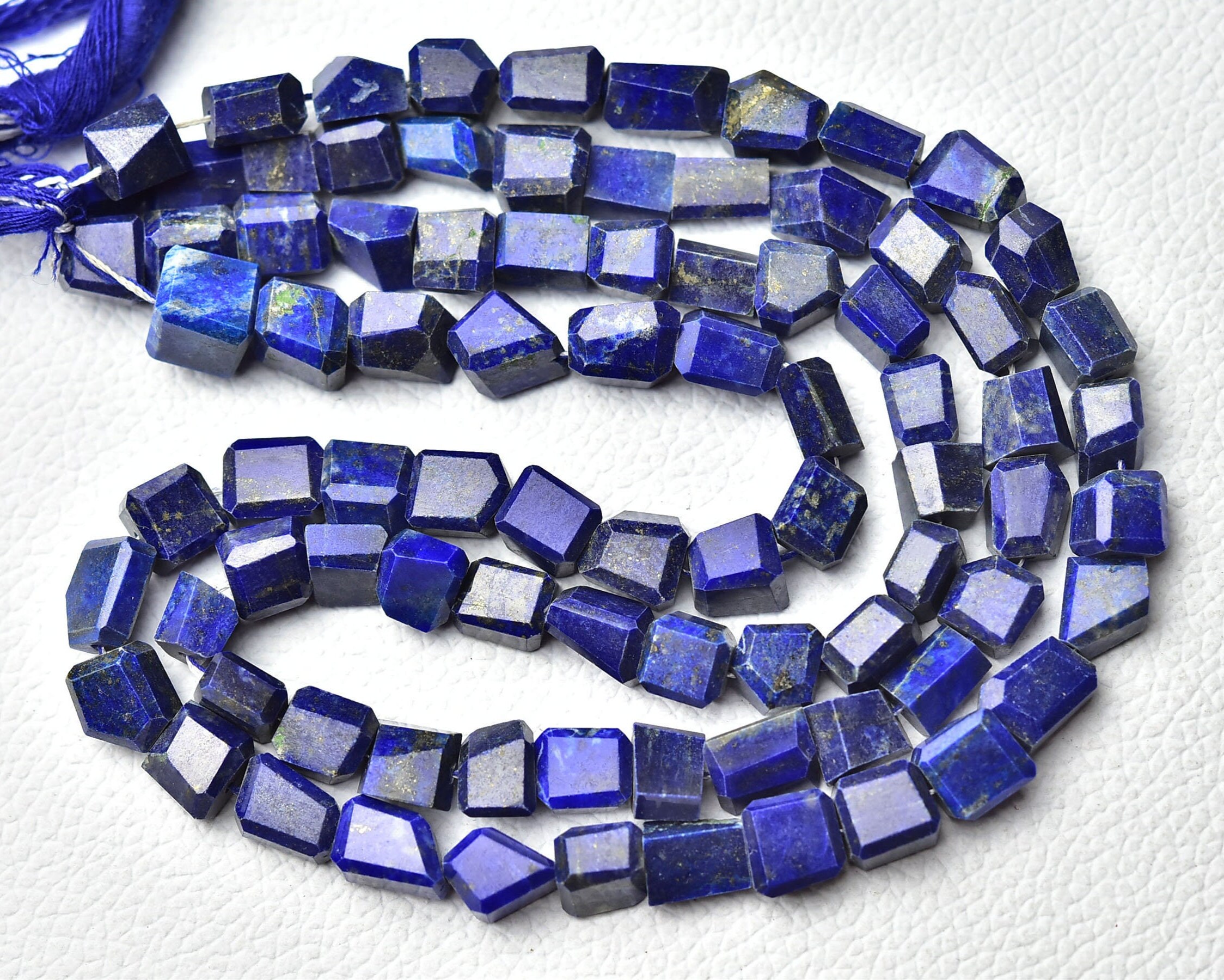 Natural Lapis Lazuli Nugget Beads 8mm To 10mm Natural Shape Beads Faceted Gemstone Nugget Beads Genuine Lapis Beads - 14 Inch Strand No6081