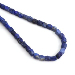 Natural Lapis Organic Rough Beads , 9x12mm To 10x12mm, Raw Drilled Beads, 8 Inches / 16 Inches , Jewelry Making, Price Per Strands