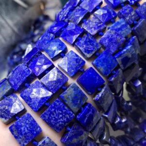 Natural Lapis Lazuli Square Nugget Beads,Square Lapis Lazuli Nugget Beads,15 inches one starand