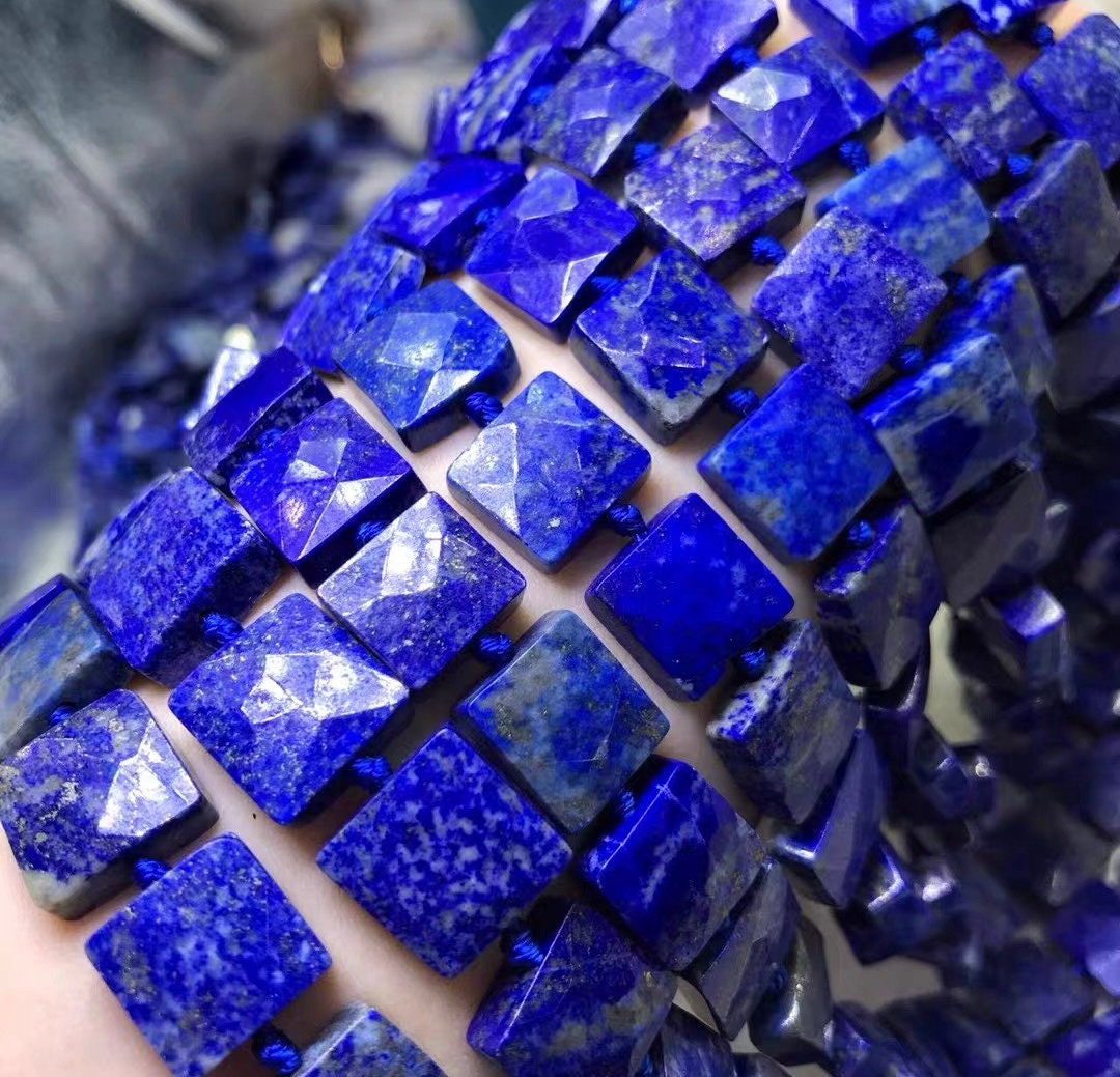 Natural Lapis Lazuli Square Nugget Beads,square Lapis Lazuli Nugget Beads,15 Inches One Starand