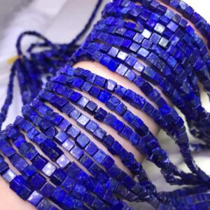 Natural Lapis Lazuli Square Nugget Beads,Square Lapis Lazuli Nugget Beads,15 inches one starand