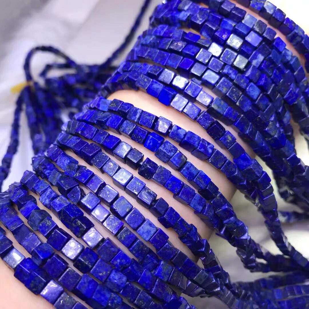Natural Lapis Lazuli Square Nugget Beads,square Lapis Lazuli Nugget Beads,15 Inches One Starand