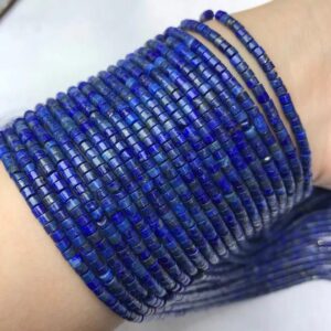 Natural Lapis Lazuli Tube Spacer Beads,2×3mm Spacer Lapis Lazuli Nugget Beads,15 inches one starand