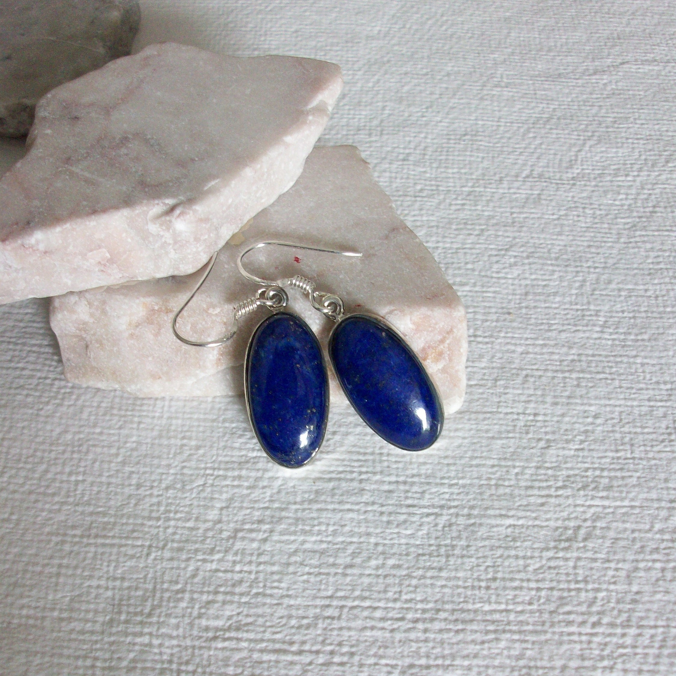 Lapis Lazuli Earrings Sterling Silver • Lapis Earrings • Genuine Lapis Lazuli Earrings • Blue Lapis Drop Earrings • Timeless Earrings