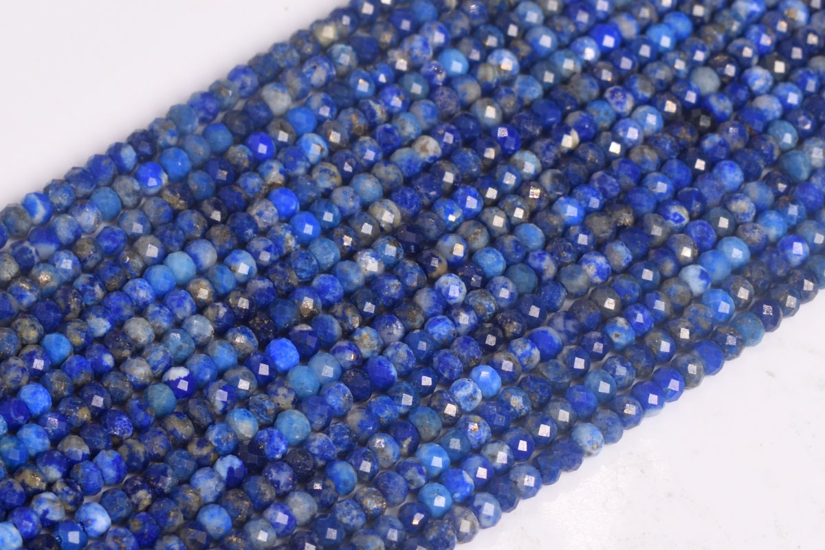 2mm Deep Blue Lapis Lazuli Beads A Genuine Natural Gemstone Full Strand Faceted Rondelle Loose Beads 15.5" Bulk Lot Options (108706-2757) 2mm Deep Blue Lapis Lazuli Beads A Genuine Natural Gemstone Full Strand Faceted Rondelle Loose Beads 15.5" Bulk Lot Options (108706-2757)
