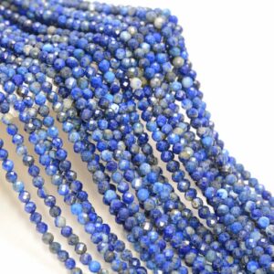 2MM Lapis Lazuli Gemstone Micro Faceted Round Grade Aa Beads 15.5inch BULK LOT 1,6,12,24 and 48 (80010178-A194) 2MM Lapis Lazuli Gemstone Micro Faceted Round Grade Aa Beads 15.5inch BULK LOT 1,6,12,24 and 48 (80010178-A194)