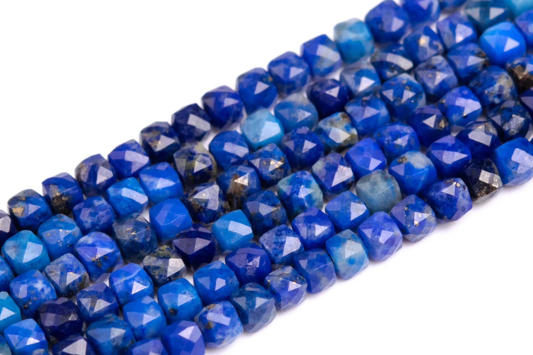 2x2mm Deep Blue Lapis Lazuli Beads Faceted Cube Grade Aa Genuine Natural Gemstone Full Strand Loose Beads 15" Bulk Lot Options (117022-2938)