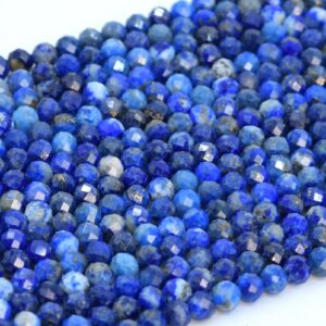 3-4MM Lapis Lazuli Beads Afghanistan AA Genuine Natural Gemstone Full Strand Faceted Round Loose Beads 15" Bulk Lot Options (107667-2501) 3-4MM Lapis Lazuli Beads Afghanistan AA Genuine Natural Gemstone Full Strand Faceted Round Loose Beads 15" Bulk Lot Options (107667-2501)