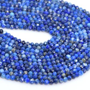 3-4MM Lapis Lazuli Beads Afghanistan AA Genuine Natural Gemstone Half Strand Faceted Round Loose Beads 7.5" Bulk Lot Options (107667h-2501) 3-4MM Lapis Lazuli Beads Afghanistan AA Genuine Natural Gemstone Half Strand Faceted Round Loose Beads 7.5" Bulk Lot Options (107667h-2501)