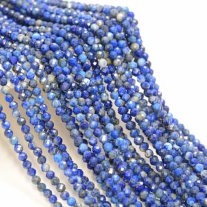 3MM Lapis Lazuli Gemstone Micro Faceted Round Grade Aa Beads 15.5inch BULK LOT 1,6,12,24 and 48 (80010177-A194) 3MM Lapis Lazuli Gemstone Micro Faceted Round Grade Aa Beads 15.5inch BULK LOT 1,6,12,24 and 48 (80010177-A194)