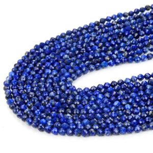 3MM Natural Lapis Lazuli Gemstone Grade AAA Micro Faceted Round Beads 15 inch Full Strand BULK LOT 1,2,6,12 and 50 (80009274-P25) 3MM Natural Lapis Lazuli Gemstone Grade AAA Micro Faceted Round Beads 15 inch Full Strand BULK LOT 1,2,6,12 and 50 (80009274-P25)