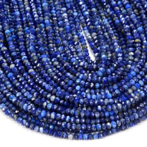 3X2MM Natural Lapis Lazuli Gemstone Grade A Micro Faceted Rondelle Loose Beads BULK LOT 1,2,6,12 and 50 (P35) 3X2MM Natural Lapis Lazuli Gemstone Grade A Micro Faceted Rondelle Loose Beads BULK LOT 1,2,6,12 and 50 (P35)