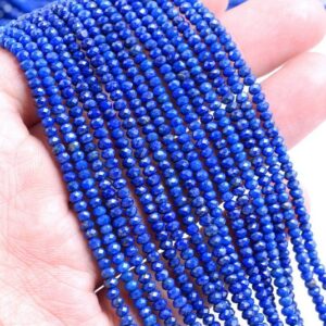3x2mm Natural Azura Lapis Lazuli Gemstone Grade AAA Blue Faceted Rondelle Loose Beads 15.5 inch Full Strand LOT 1,2,6,12 (90183426-785) 3x2mm Natural Azura Lapis Lazuli Gemstone Grade AAA Blue Faceted Rondelle Loose Beads 15.5 inch Full Strand LOT 1,2,6,12 (90183426-785)