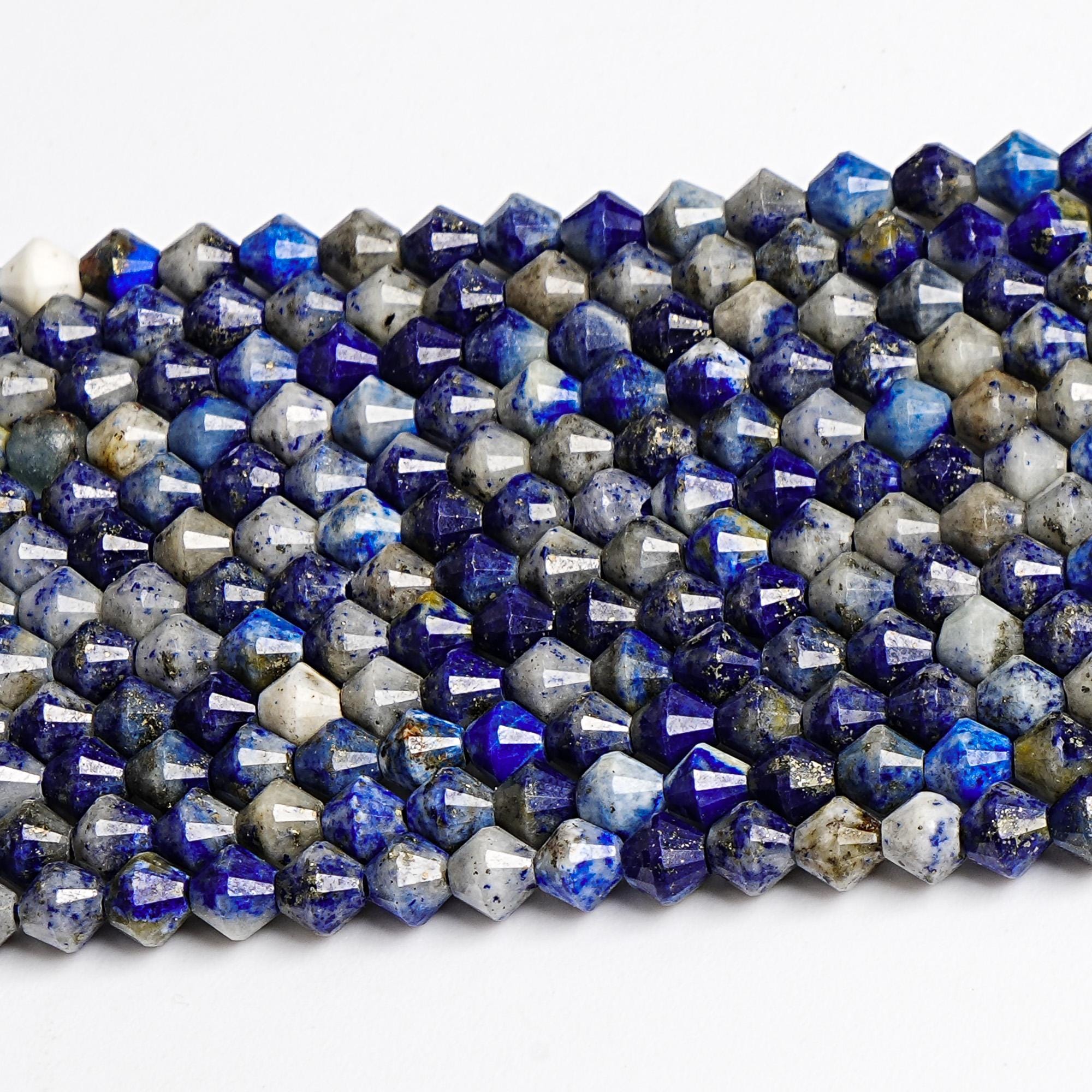 4x3mm Blue Lapis Lazuli Beads Grade Aa Genuine Natural Gemstone 15" Faceted Saucer Loose Beads For Handcrafting Jewelry (127717-2593)
