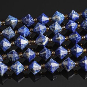 8MM Blue Lapis Lazuli Beads Grade AA Genuine Natural Gemstone Bicone Faceted Loose Beads 15"/7.5" Bulk Lot Options 8MM Blue Lapis Lazuli Beads Grade AA Genuine Natural Gemstone Bicone Faceted Loose Beads 15"/7.5" Bulk Lot Options
