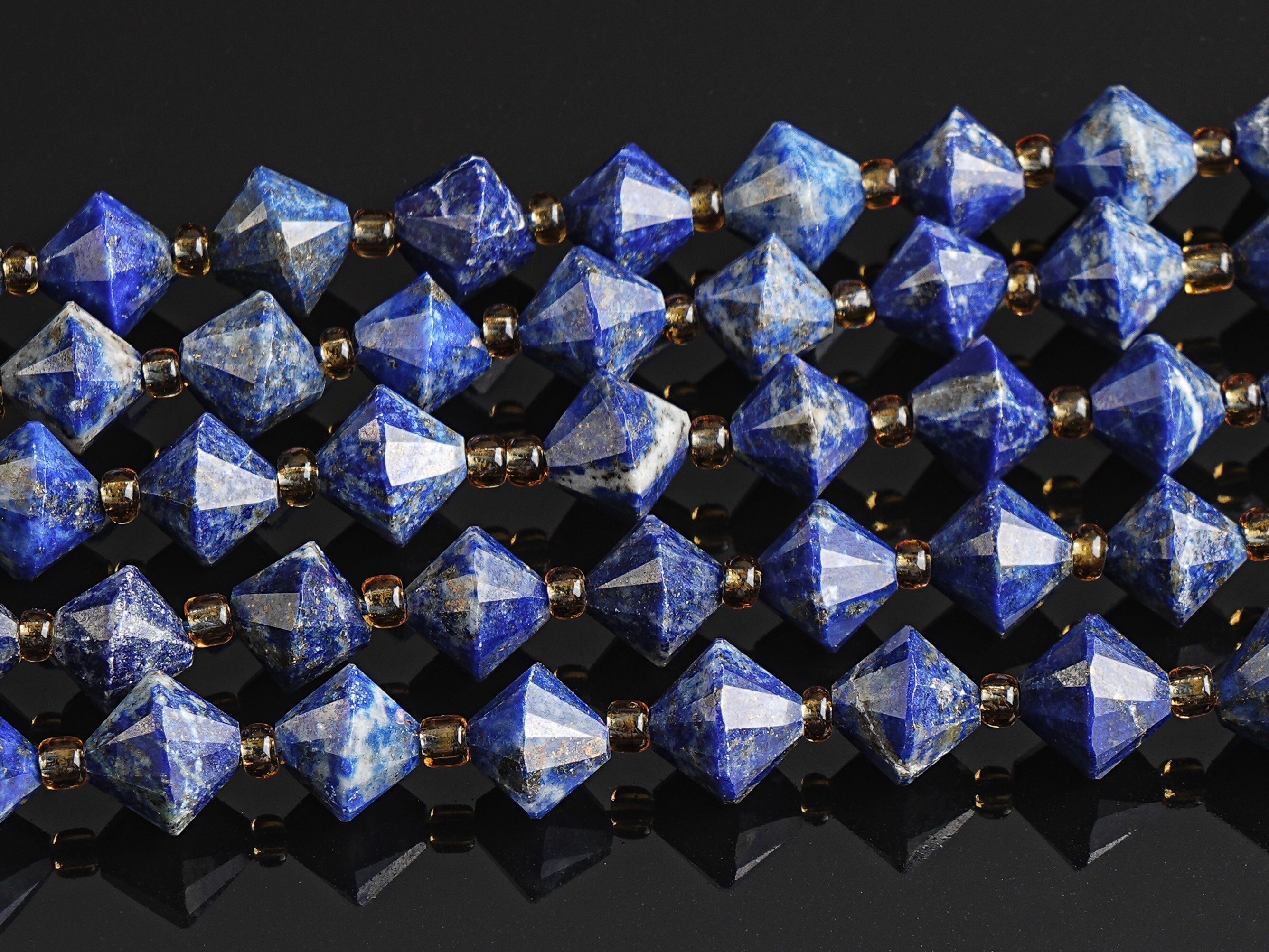 8mm Blue Lapis Lazuli Beads Grade Aa Genuine Natural Gemstone Bicone Faceted Loose Beads 15"/7.5" Bulk Lot Options