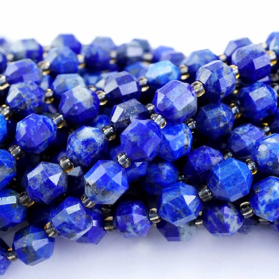 Lapis Lazuli Beads (barrel)(faceted)(8x7mm)(16"strand) Lapis Lazuli Beads (barrel)(faceted)(8x7mm)(16"strand)