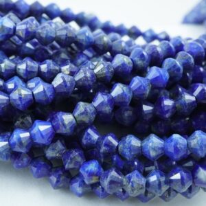Lapis Lazuli Beads (Bicone)(Micro)(Faceted)(4mm)(15.5"Strand)