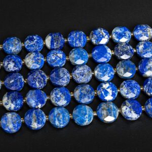 Blue Lapis Lazuli Beads Grade AAA 8MM 10MM Genuine Natural Gemstone Faceted Coin Loose Beads 15"/7.5" Bulk Lot Options Blue Lapis Lazuli Beads Grade AAA 8MM 10MM Genuine Natural Gemstone Faceted Coin Loose Beads 15"/7.5" Bulk Lot Options