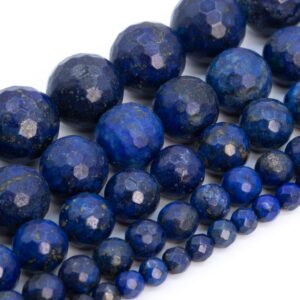 Deep Blue Lapis Lazuli Beads Grade A Gemstone Micro Faceted Round Loose Beads 6mm 8mm 10mm Bulk Lot Options