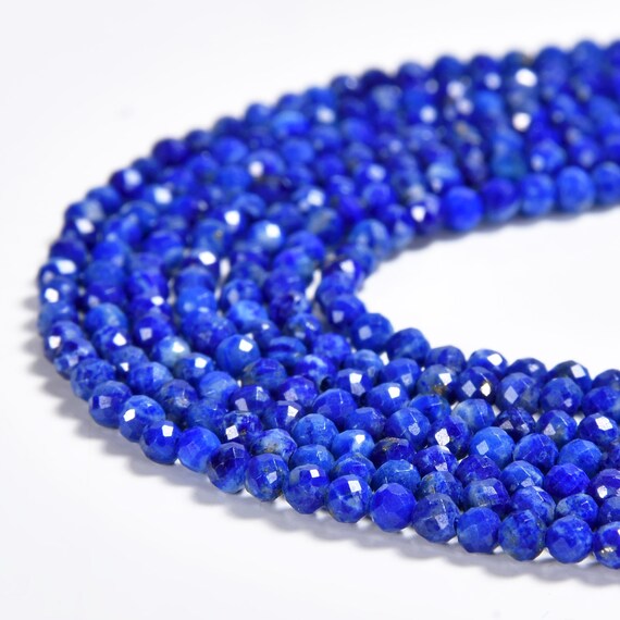 Natural Lapis Gemstone Grade Aaa 2mm Micro Faceted Round Beads 15 Inch Full Strand Bulk Lot 1,2,6,12 And 50 (80020498-p114)