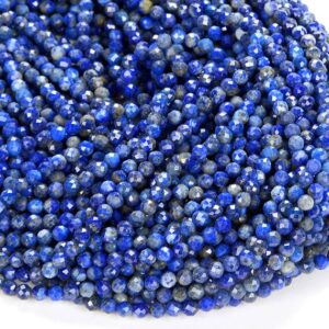 Natural Lapis Gemstone Grade AA Micro Faceted Round 2MM 3MM Beads BULK LOT 1,2,6,12 and 50 (P10) Natural Lapis Gemstone Grade AA Micro Faceted Round 2MM 3MM Beads BULK LOT 1,2,6,12 and 50 (P10)