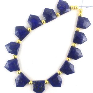 Faceted Lapis Lazuli Pentagon Beads: Aaa Quality, Matched Pairs (14x16.5-14.5x18mm) Faceted Lapis Lazuli Pentagon Beads: Aaa Quality, Matched Pairs (14x16.5-14.5x18mm)
