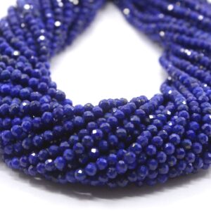Faceted Lapis Lazuli Rondelle Beads: 3mm Gemstone Strand Faceted Lapis Lazuli Rondelle Beads: 3mm Gemstone Strand