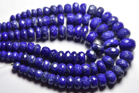 Lapis Lazuli Rondelle Beads - 7 Inches - Natural Finest Quality Afghanistan Faceted Lapis Lazuli Rondelles - Size Is 6-10 Mm #1927