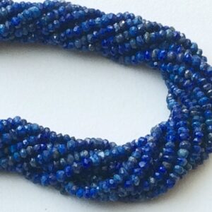 3-3.5mm Lapis Lazuli Faceted Rondelles Beads, Blue Lapis Lazuli Tiny Beads, 13 Inch Lapis Lazuli For Necklace (1strand To 5strands Options)