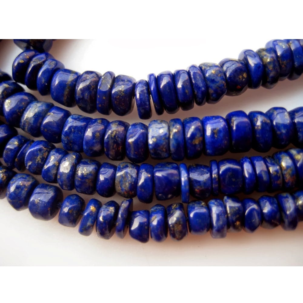 4-5mm Lapis Lazuli Tyre Beads, Lapis Lazuli Rondelle Beads, Lapis Lazuli Beads For Jewelry. 18in Lapis Lazuli For Necklace - Lltr