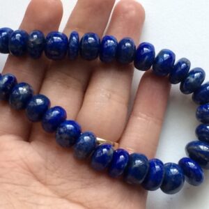 7-13.5mm Lapis Lazuli Plain Beads, Blue Lapis Lazuli Plain Rondelle Beads, Lapis Rondelles, 8 Inch Strand Lapis Lazuli For Necklace