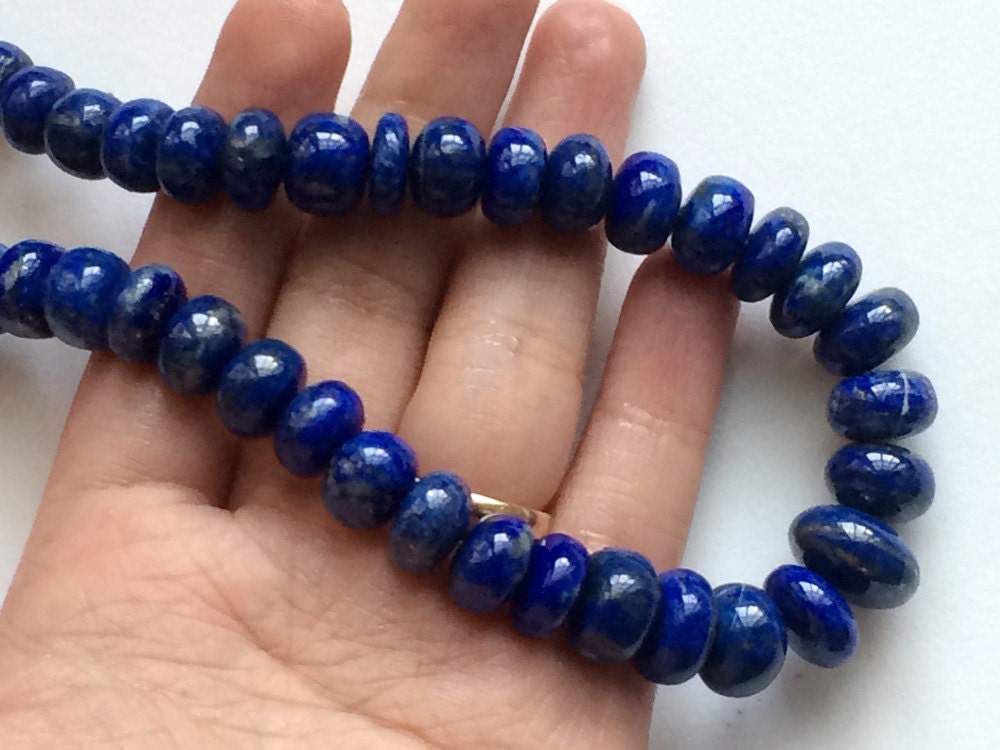 7-13.5mm Lapis Lazuli Plain Beads, Blue Lapis Lazuli Plain Rondelle Beads, Lapis Rondelles, 8 Inch Strand Lapis Lazuli For Necklace