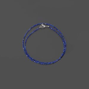 Lapis Lazuli Beaded Necklace, 2.5mm Micro Faceted Blue Beads